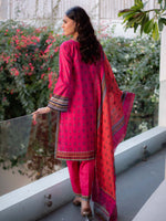 Bright Pink Embroidered Cutwork Pret Lawn 3 piece