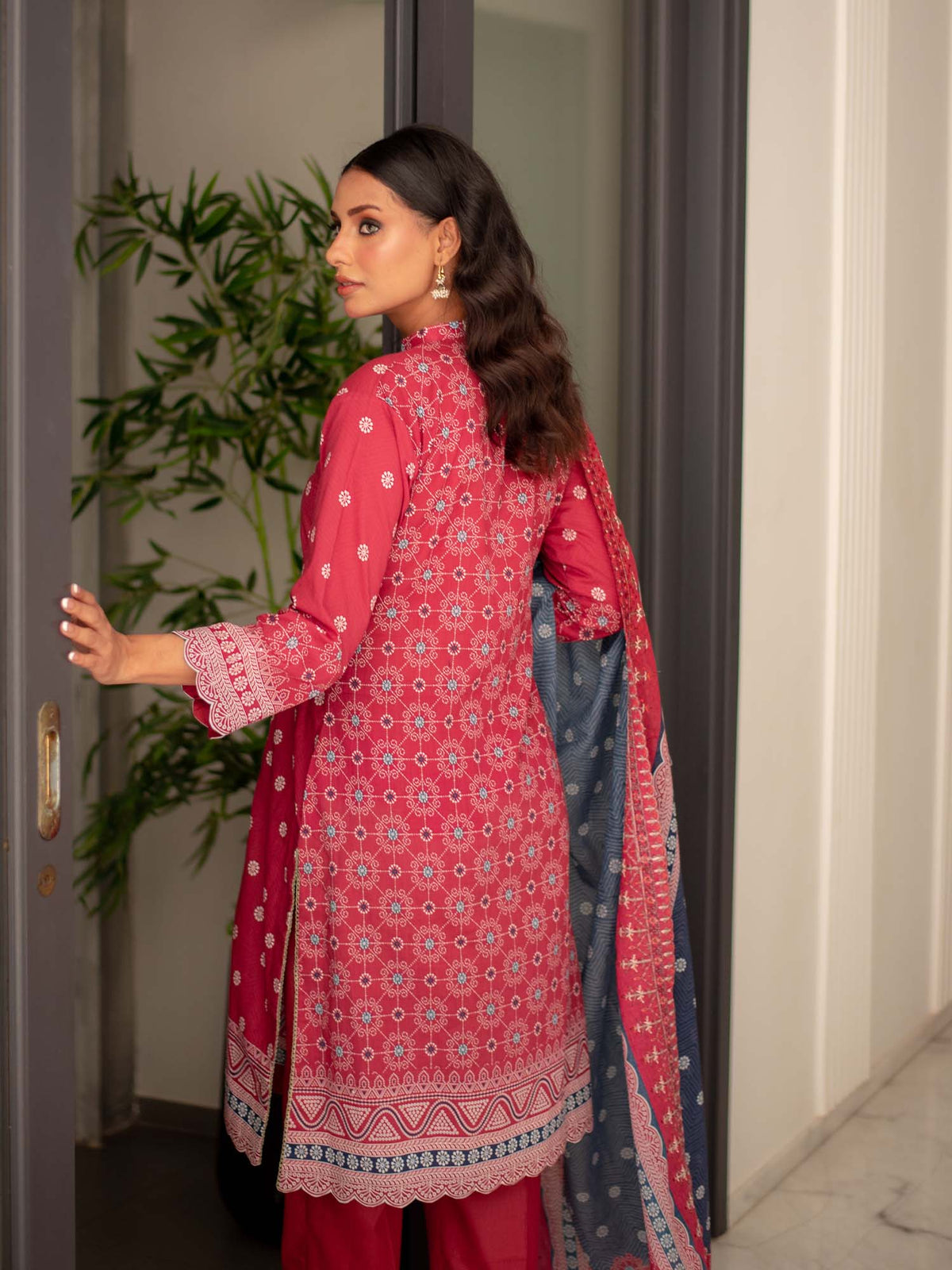 Red Embroidered Cutwork Pret Lawn 3 piece Collection