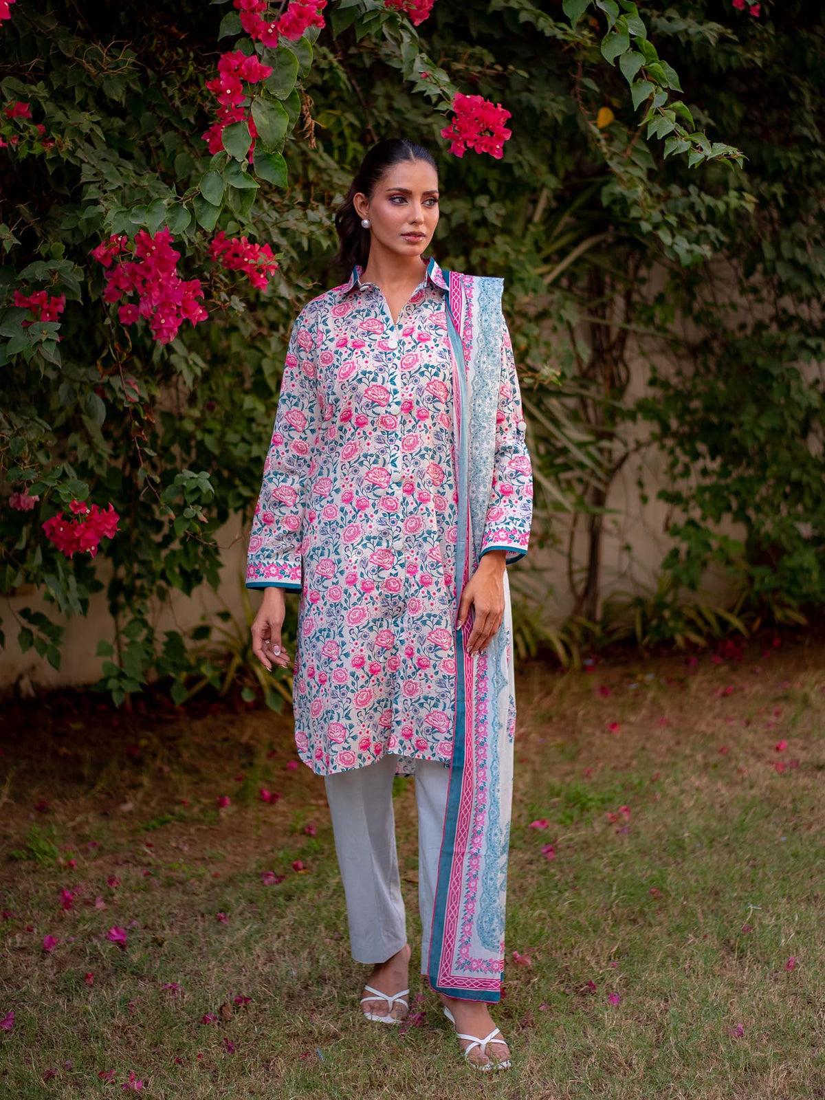 Multicolored Printed Lawn Pret 3 Piece