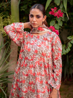 Orange Printed Lawn Pret 3 Piece