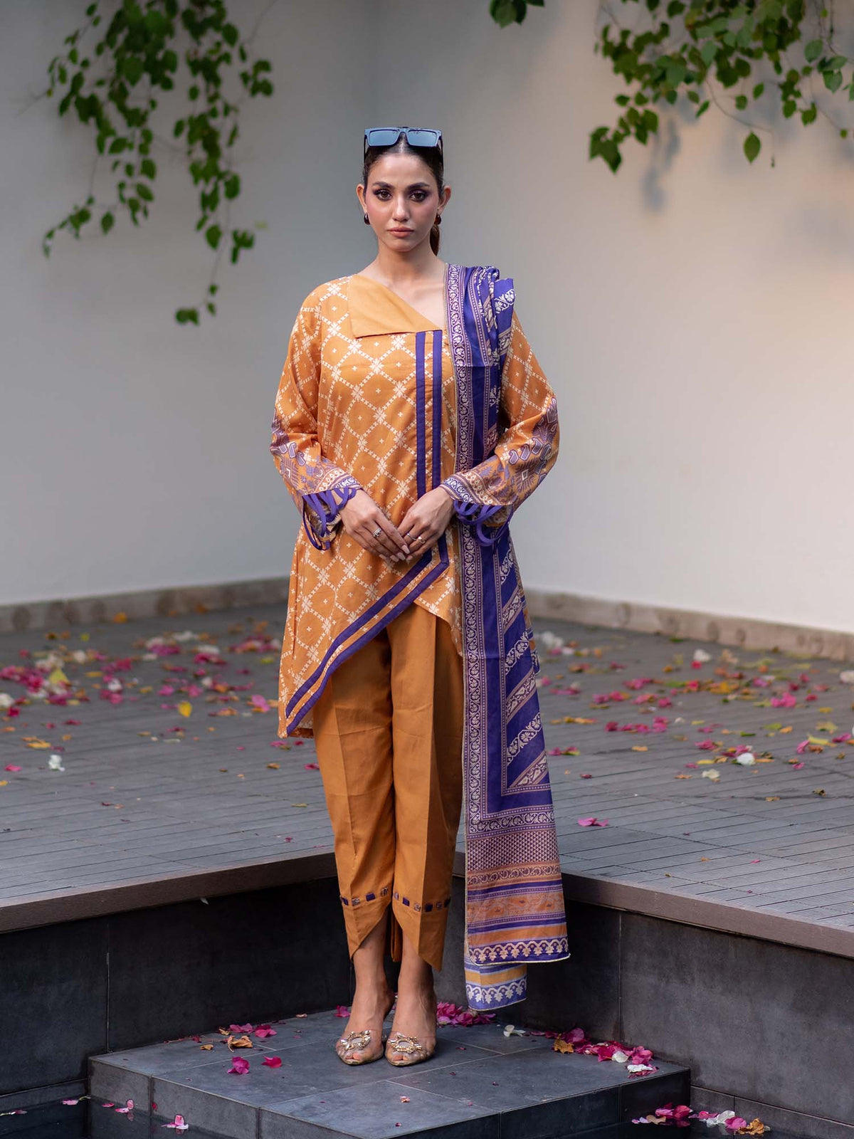 Mustard Printed Lawn Pret 3 Piece