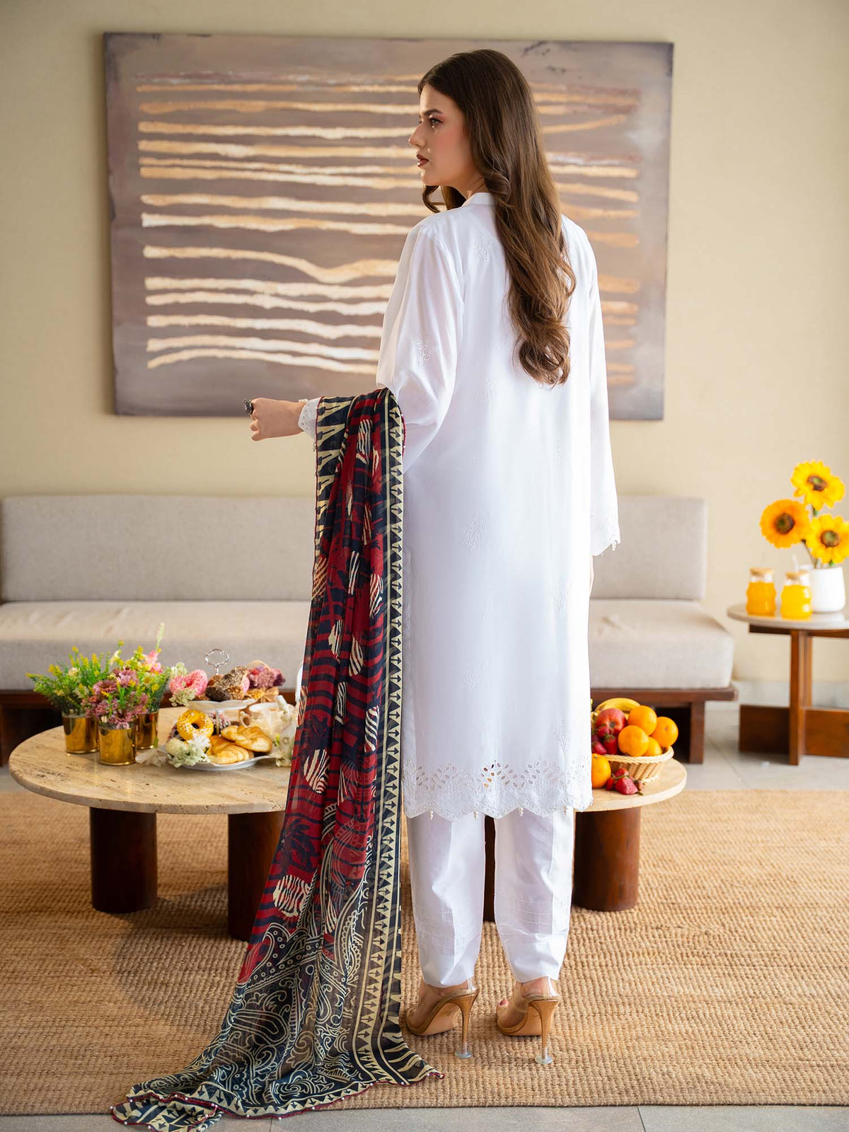 White Chikankari Lawn Pret Eid Suit 06
