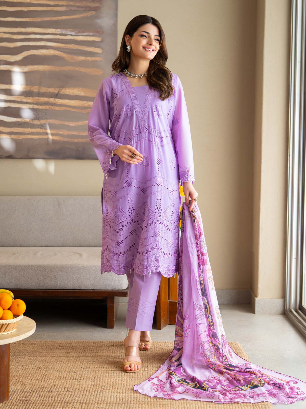 Lavender Chikankari Lawn Pret Eid Suit 01