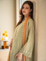 Green Chikankari Lawn Pret Eid Suit 02