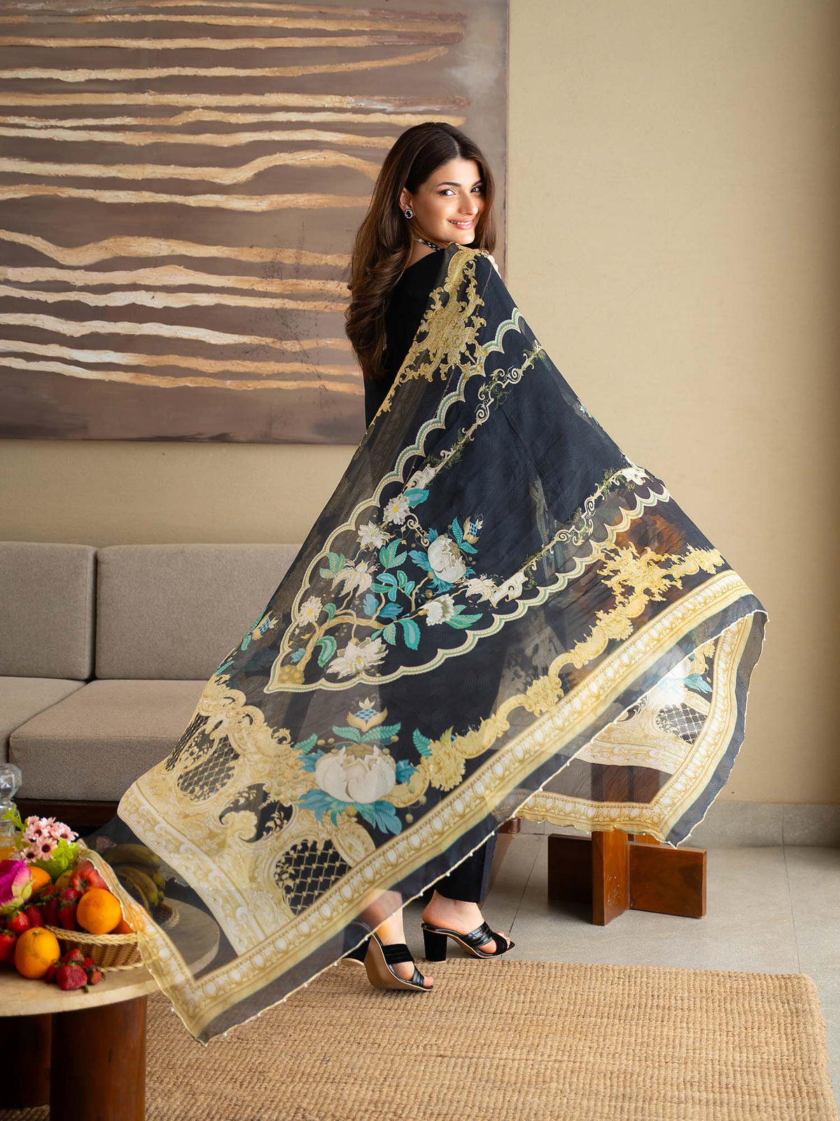 Black Chikankari Lawn Pret Eid Suit 04