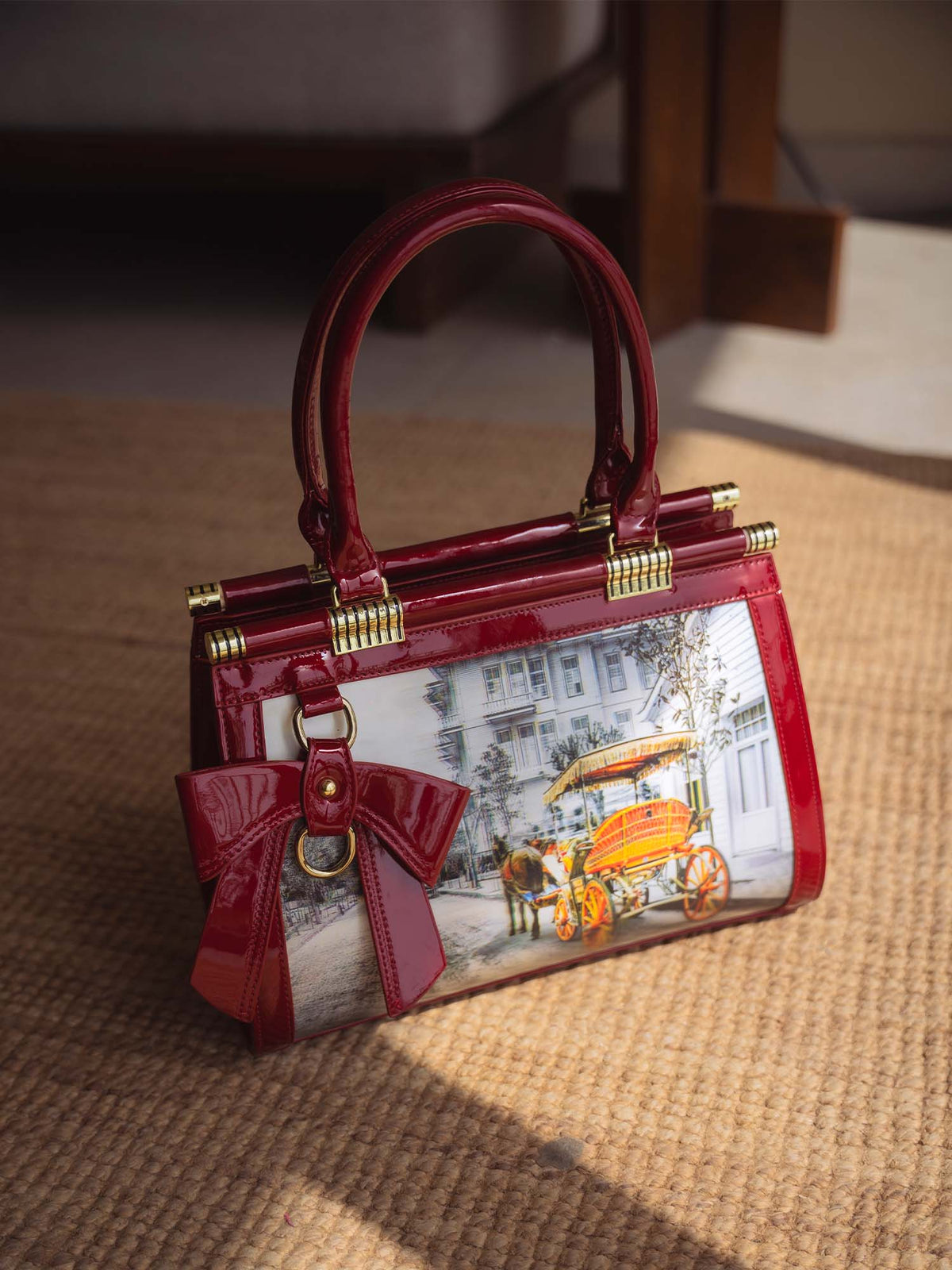 Artistic Maroon Hand Bag
