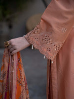 Peach Chikankari Lawn Pret Eid Suit 07