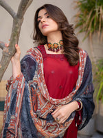 Red Chikankari Lawn Pret Eid Suit 08