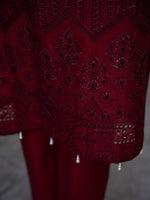 Red Chikankari Lawn Pret Eid Suit 08
