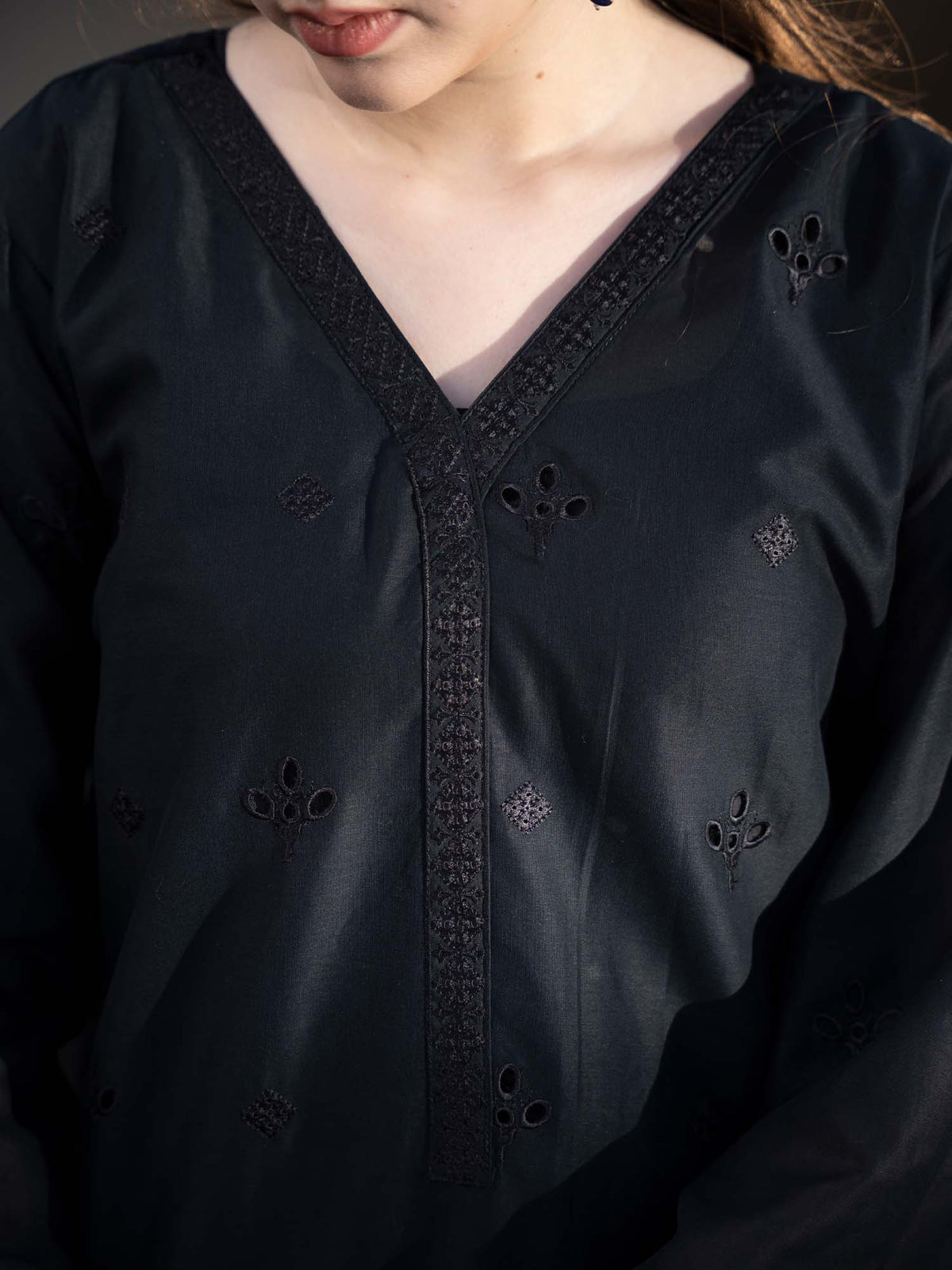 Black Chikankari Lawn Pret Eid Suit 10