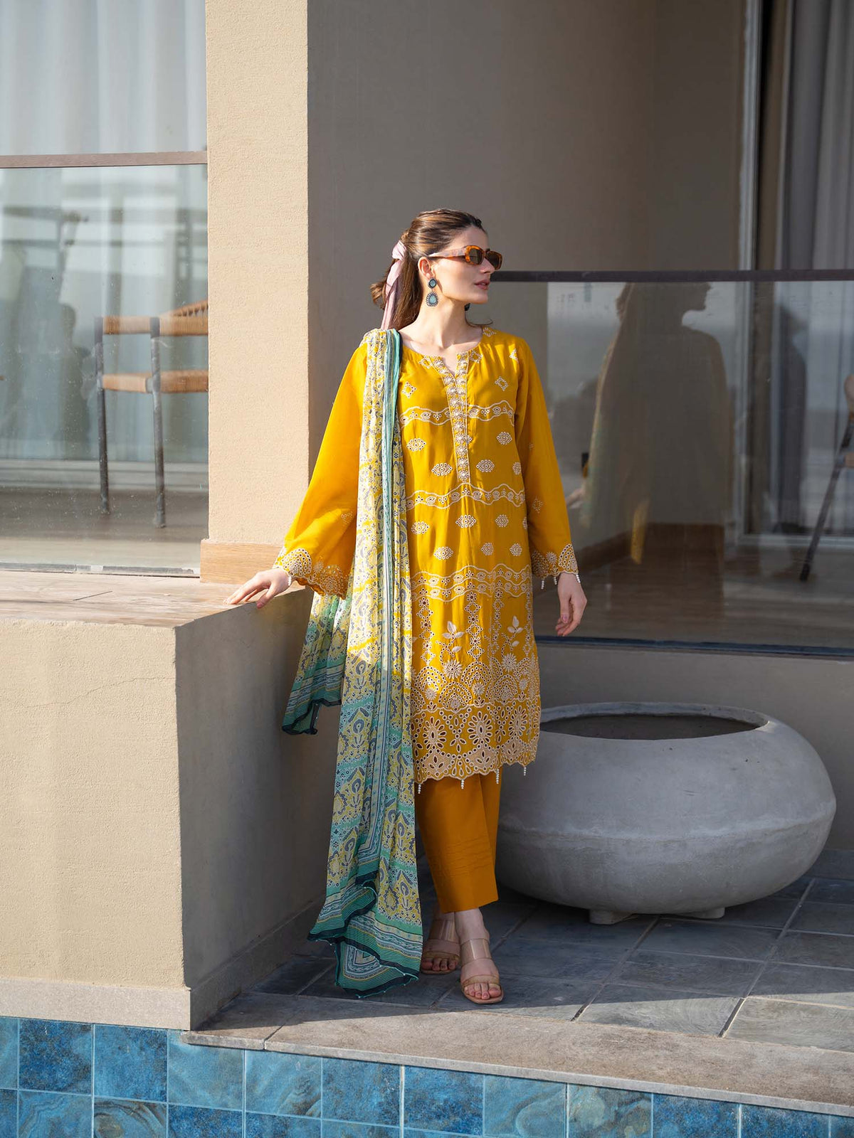 Yellow Chikankari Lawn Pret Eid Suit 03