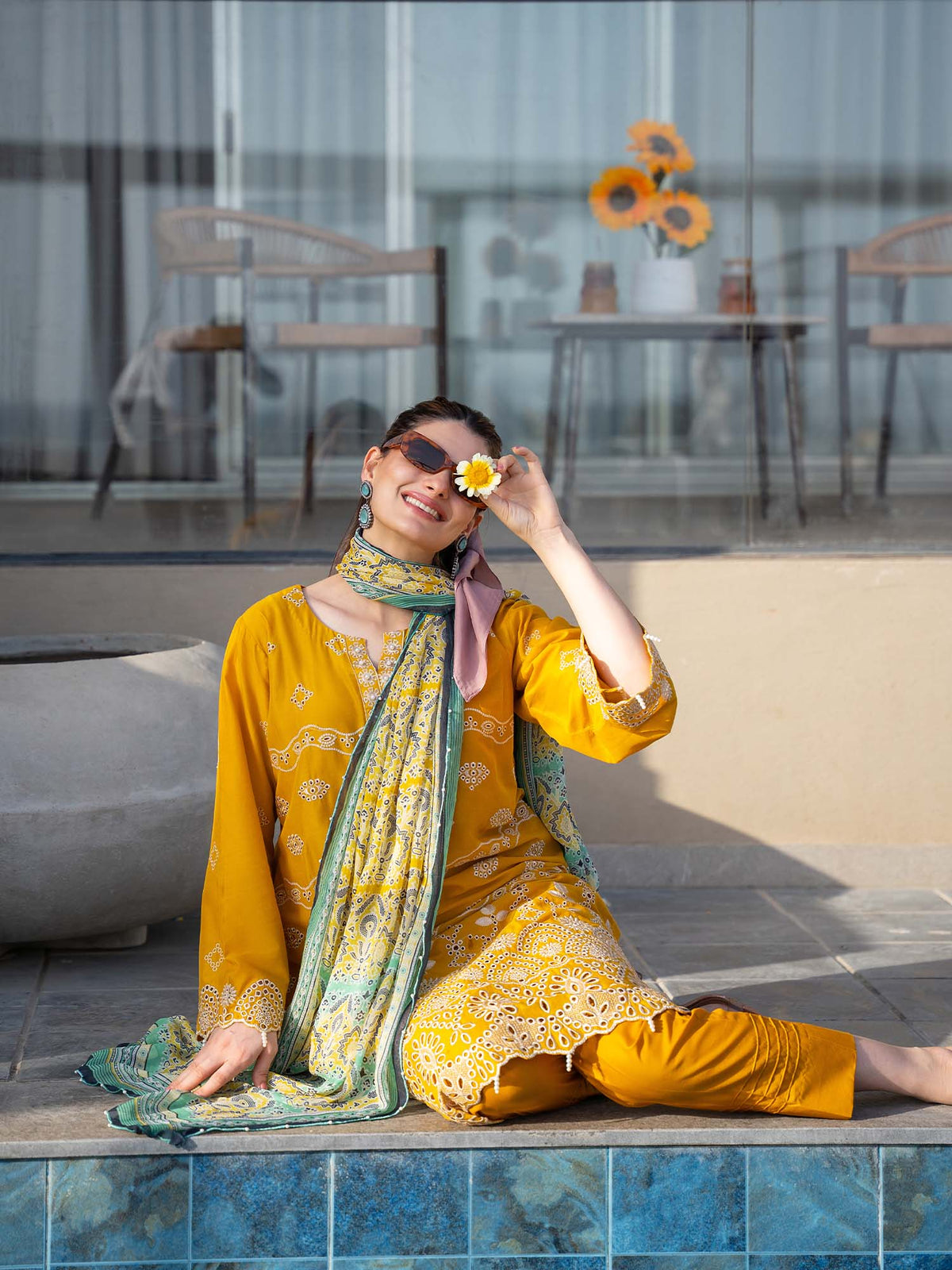 Yellow Chikankari Lawn Pret Eid Suit 03