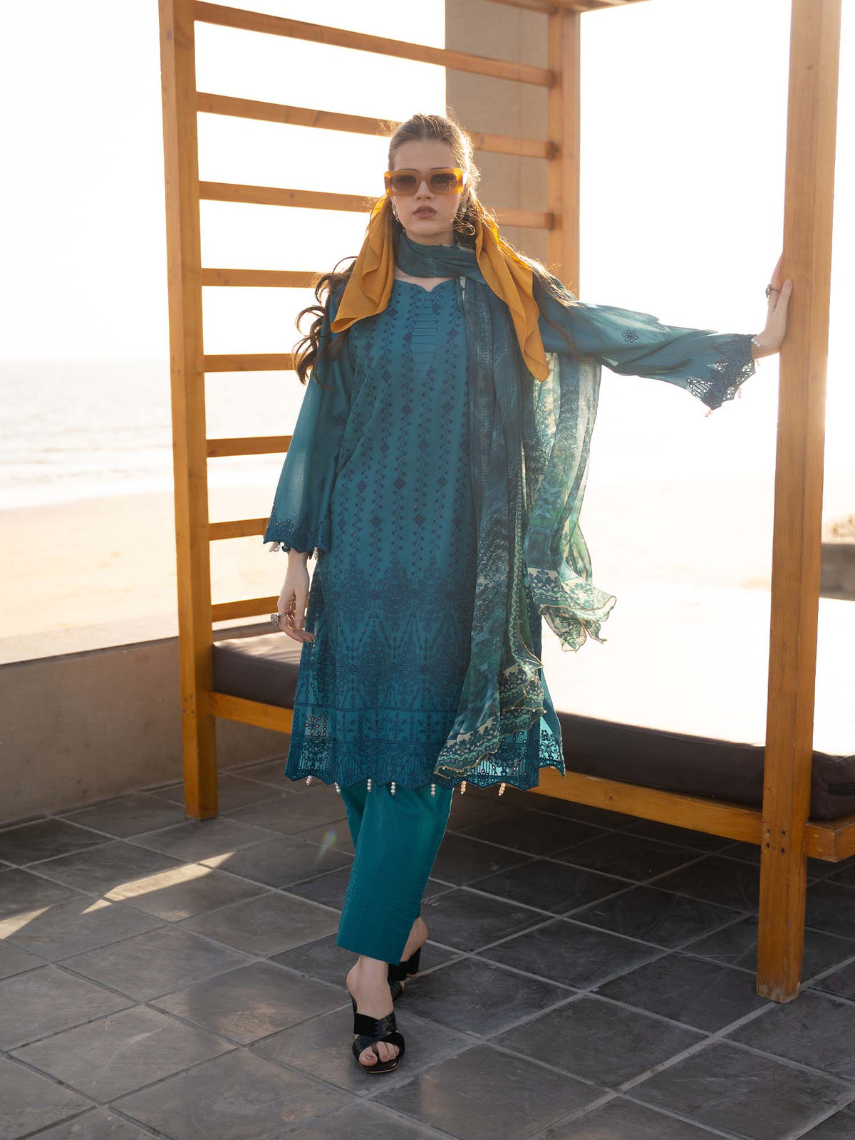 Blue Chikankari Lawn Pret Eid Suit 05