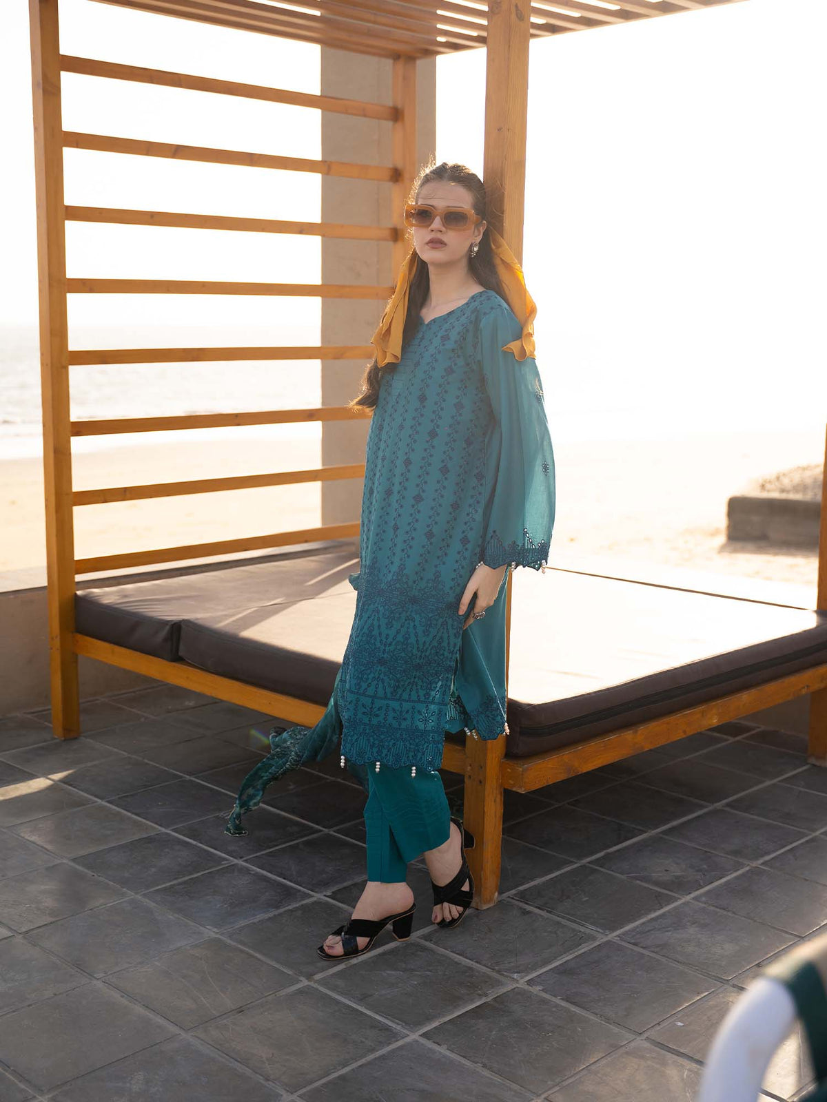 Blue Chikankari Lawn Pret Eid Suit 05