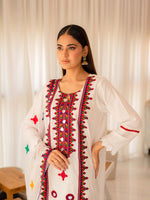 Multicolored Embroidered Cotton Summer 3 Piece Suit Set 04