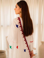 Multicolored Embroidered Cotton Summer 3 Piece Suit Set 04