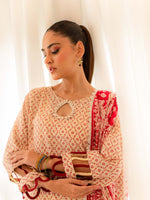 Yellow and Red Premium Embroidered Lawn 3 Piece Suit Set 05