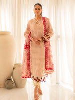 Yellow and Red Premium Embroidered Lawn 3 Piece Suit Set 05