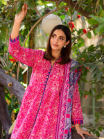 Bright Pink Printed Cambric 3 Piece Suit 07