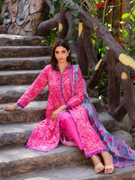 Bright Pink Printed Cambric 3 Piece Suit 07