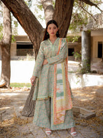 Light Green Printed Viscose 3 Piece