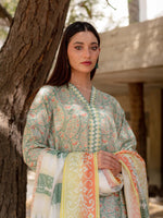 Light Green Printed Viscose 3 Piece