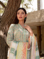 Light Green Printed Viscose 3 Piece