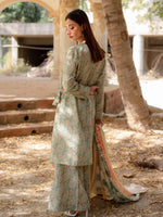 Light Green Printed Viscose 3 Piece