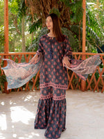 Multicolored Printed Viscose 3 Piece Suit 03