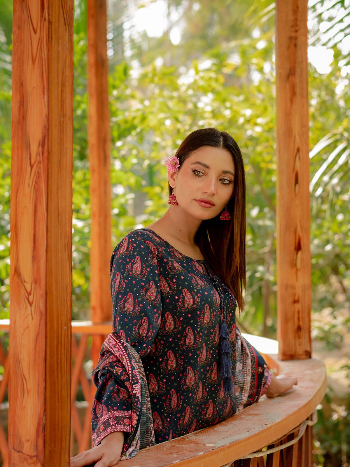 Multicolored Printed Viscose 3 Piece Suit 03