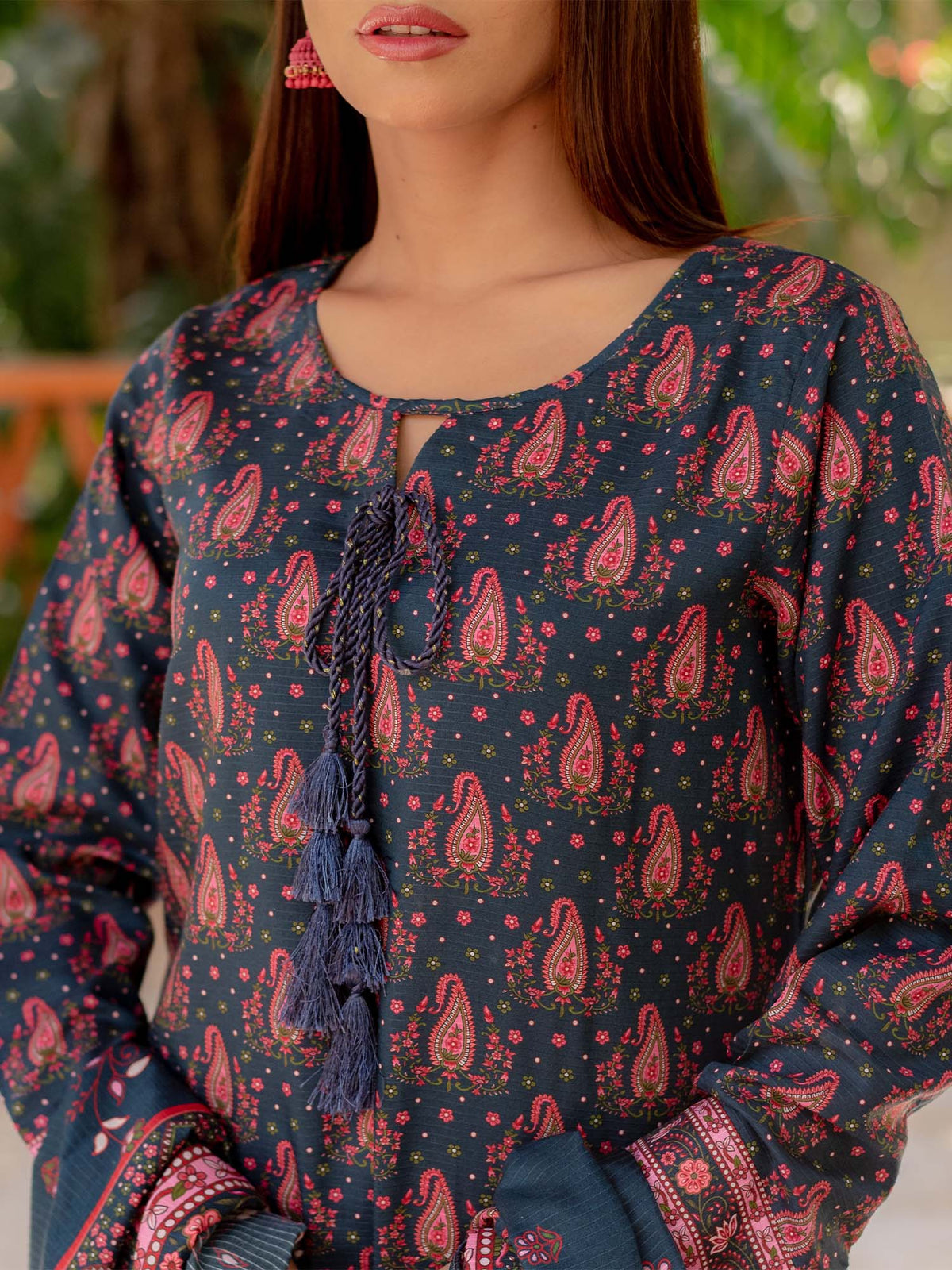 Multicolored Printed Viscose 3 Piece Suit 03