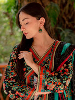 Multicolored Printed Cambric 3 Piece Suit 01