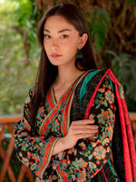 Multicolored Printed Cambric 3 Piece Suit 01