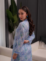 Light Blue Printed Doria Lawn Co ord Set 02