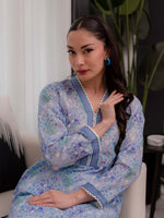 Light Blue Printed Doria Lawn Co ord Set 02