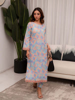 Colorful Printed Doria Lawn Co ord Set 05