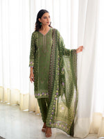 Green Embroidered Cutwork Pret Lawn 3 piece