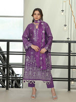 Purple Chikankari Pret Eid Suit D-01
