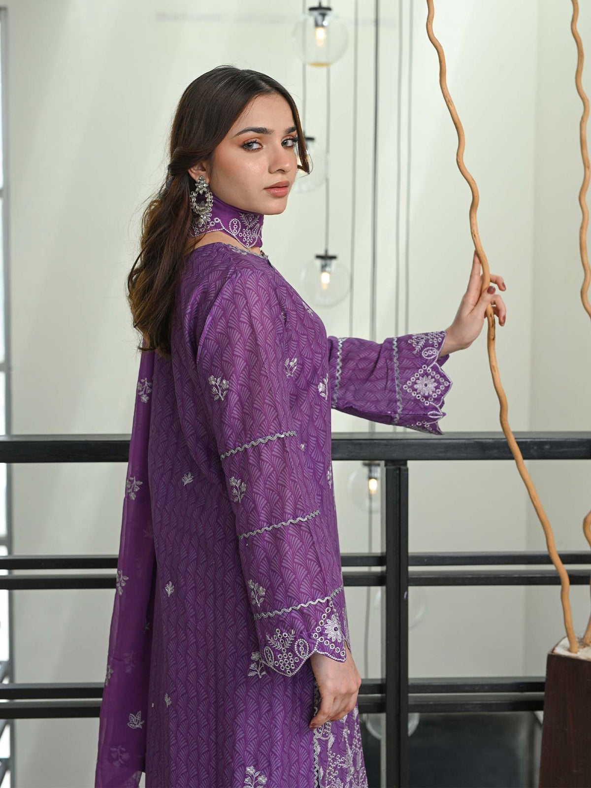 Purple Chikankari Pret Eid Suit D-01