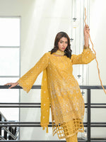 Yellow Chikankari Pret Eid Suit D-03