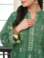 Green Chikankari Pret Eid Suit D-04