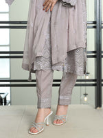 Grey Chikankari Pret Eid Suit D-07