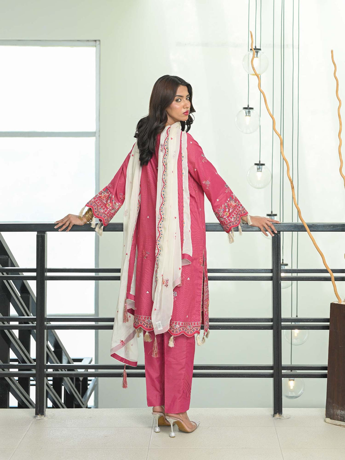 Medium Pink Embroidered Masuri Pret Eid Suit D-01