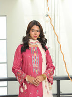 Medium Pink Embroidered Masuri Pret Eid Suit D-01