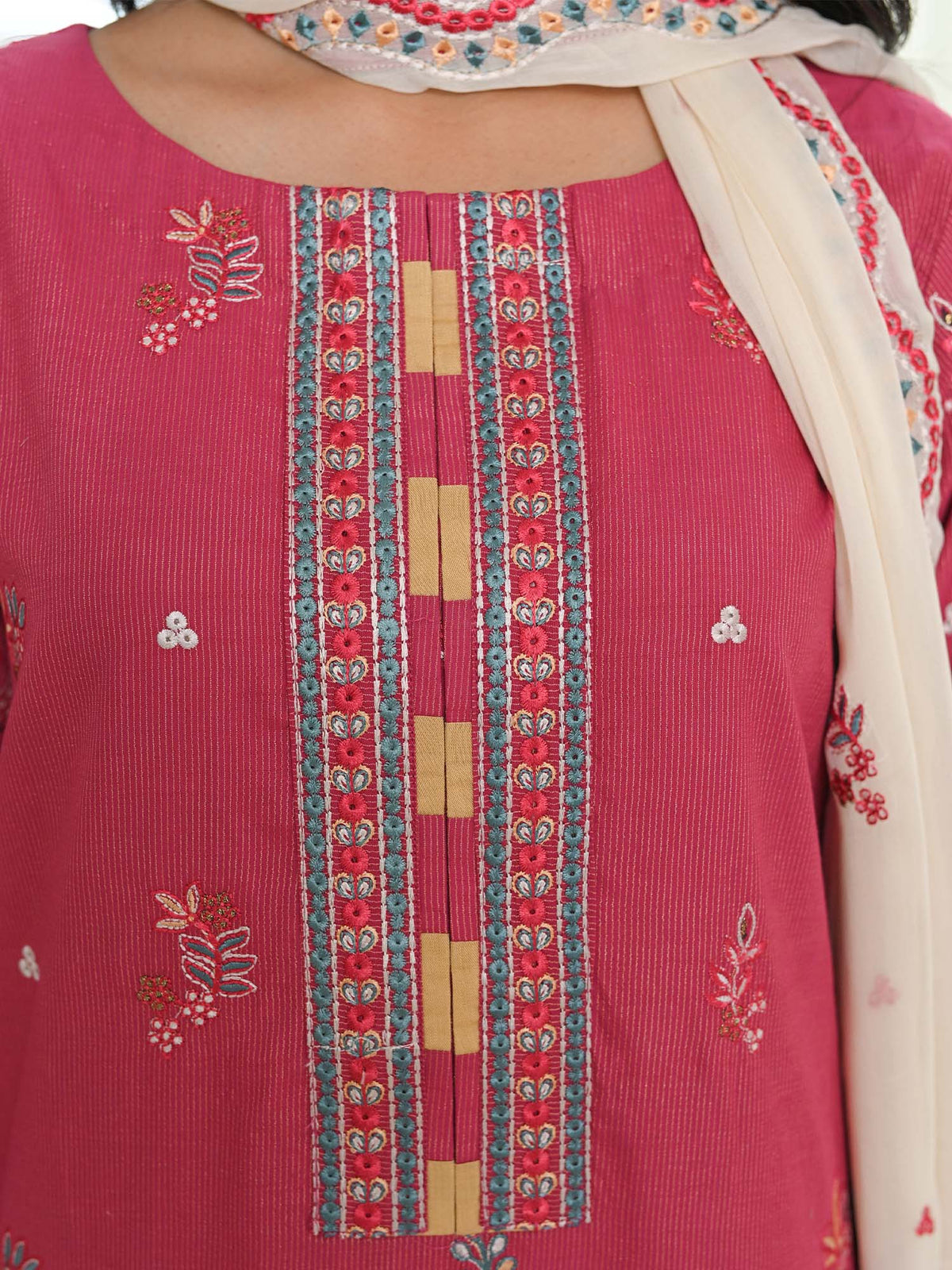 Medium Pink Embroidered Masuri Pret Eid Suit D-01