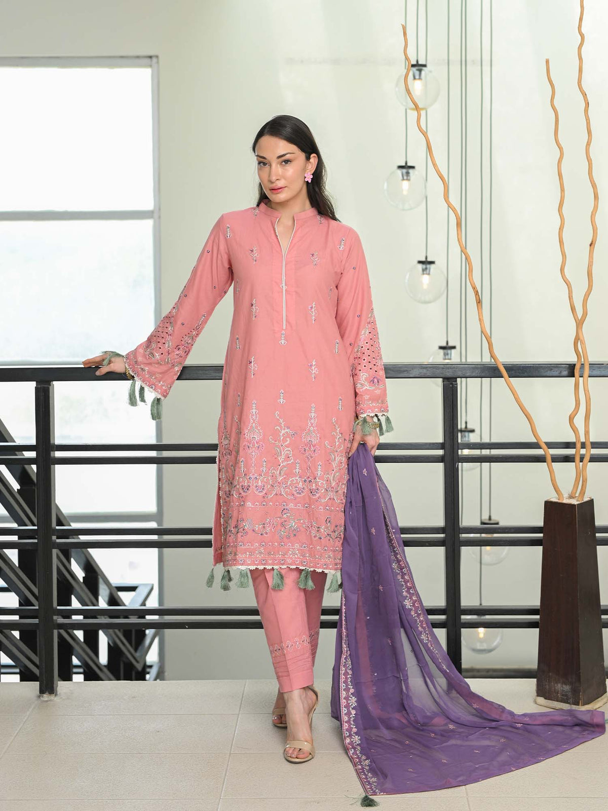 Light Pink Embroidered Masuri Pret Eid Suit D-02