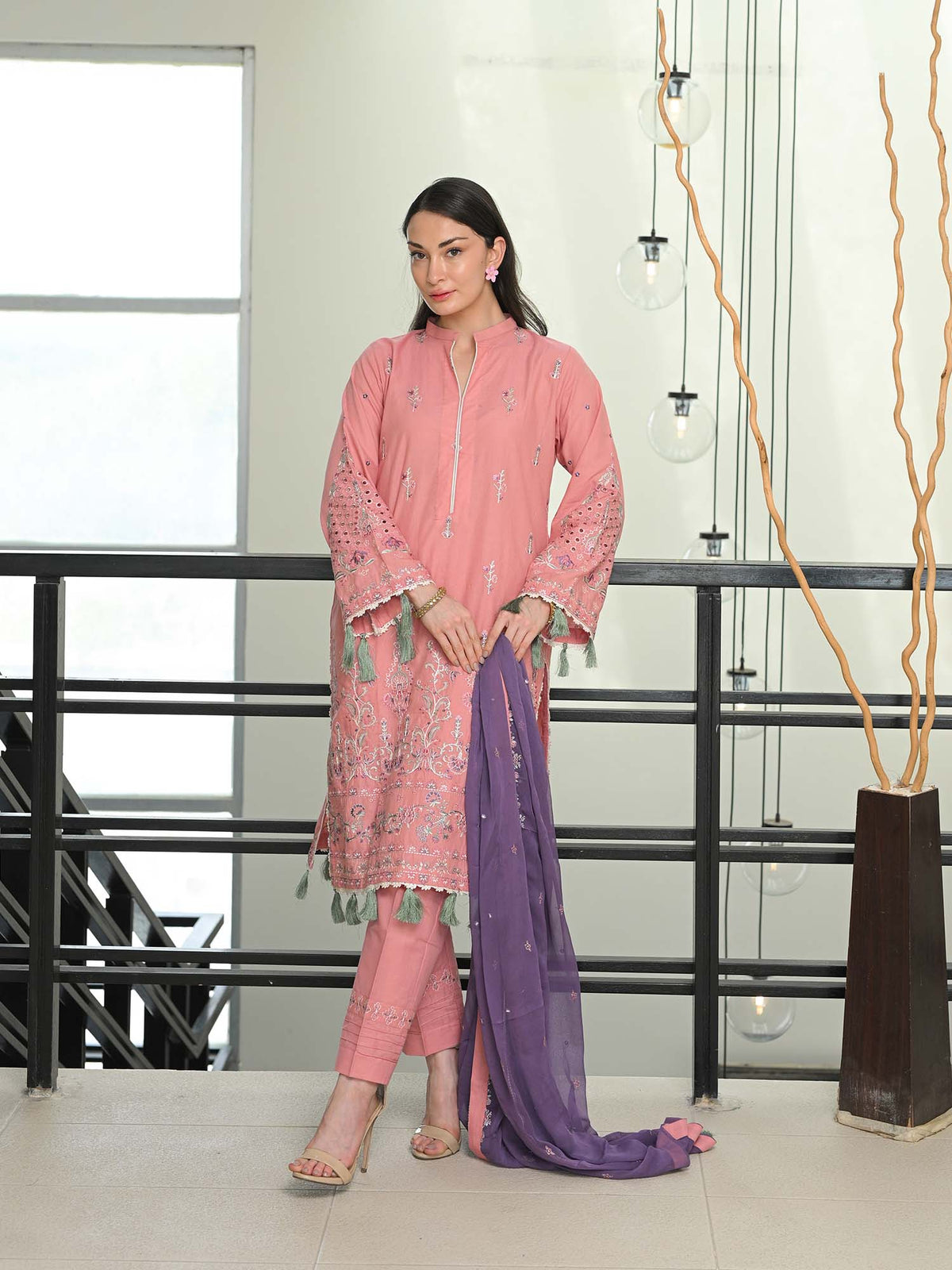 Light Pink Embroidered Masuri Pret Eid Suit D-02