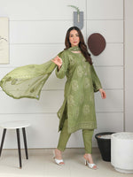 Medium Green Embroidered Masuri Pret Eid Suit D-04