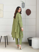 Medium Green Embroidered Masuri Pret Eid Suit D-04