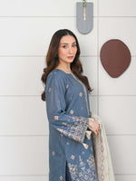 Medium Blue Embroidered Masuri Pret Eid Suit D-06
